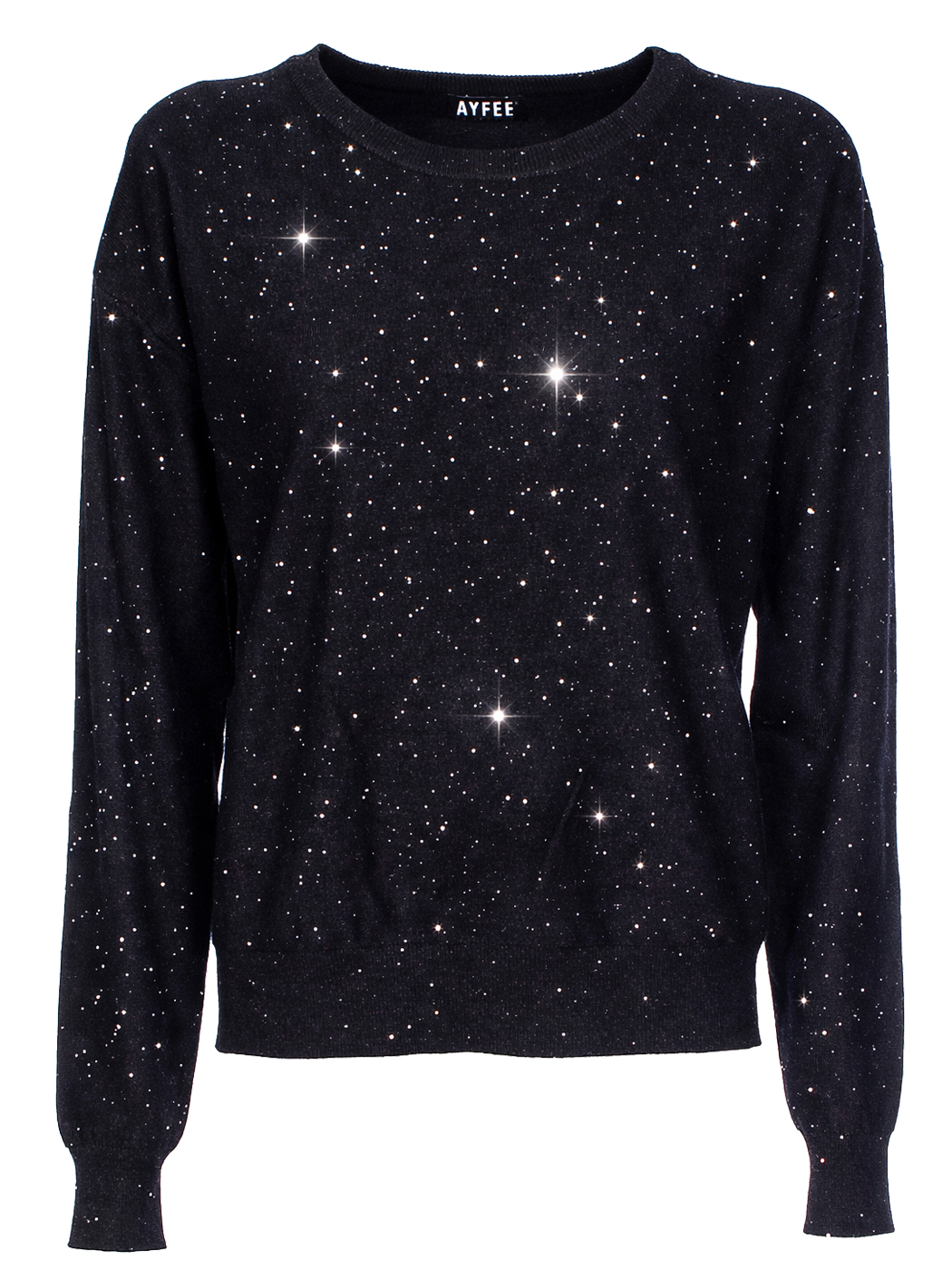 MAGLIA ROUND NECK DETTAGLIO STRASS,3 TG,45%VI 35%PL 20%PA,MADE IN PRC           